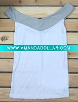 Wholesale women knitted sleeveness wear,women fashion cotton top