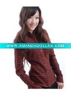 Women's yarn dyed brushed flannel shirt