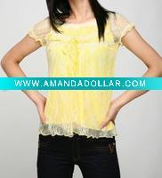 Wholesale lace top and fashion t shirts yf-67280