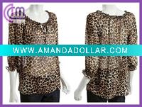 women's leopard print chiffon tunic