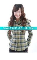 Wholesale Women's yarn dyed flannel shirt