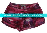 Wholesale 100%polyester and callco printing 2011 women sex beach shorts
