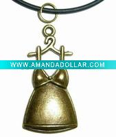 Wholesale bronze-colored alloy Skirt with shoulder-straps necklace