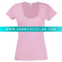 Women's short sleeve round neck organic cotton single jersey T-sirt