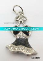 Wholesale Metal charm with rhinestone, skirt