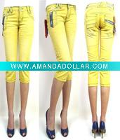 Wholesale spot women color jean in stock short pants