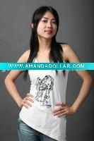 Wholesale women sexy tank top and white down vest YF-30856