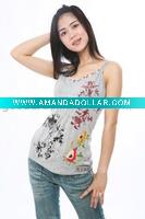 Wholesale flower lady tank top and summer vest YF-67058