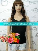 Wholesale 2011 Newly Design Korea Style Sexy Black Vest,Cheapest Charming Summer Camisole For Ladies