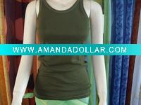 Wholesale women's rib tank top 100%cotton