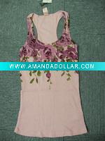 Ladies cotton/spandex knitted tank top