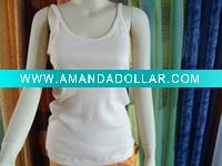 knitted girl's rib cotton tank top