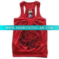 Wholesale (New design) Ladies' striped burn-out tank top