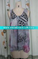 Wholesale 2011 latest styles: lady chiffon printing tank top