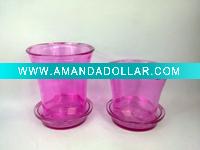 Wholesale set 2 glass flower pots and planter