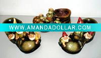 Wholesale Polyresin garden planter, shoe flower pots with 2 turtle & 1gnom & 3dwarf