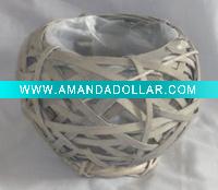 Wholesale ball shaped wooden flower pot