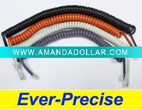 ROHS PVC PP Telephone Handset Cord Phone Cord Spiral Cable Patch Cable