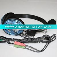 Stylish Computer Wired Stereo Headset with Mic