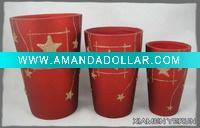 Wholesale 70623 red Christmas ceramic flower pot