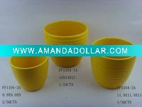 ceramic yellow flower pot