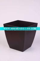 square black plastic flower pot
