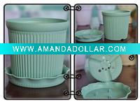 Colorful plastic flower pot
