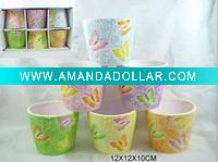 Ceramic glazed flower pot/Rose design-Hotselling!