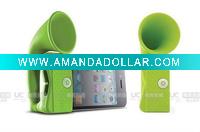 Mini Portable silon Mobile Loudspeaker Silon Horn stand Phone speaker