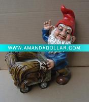 Wholesale Polyresin Gnome With Flower Pot