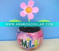 Wholesale solar flower pot be print design no battery no water the leaves flip flap under sunashine