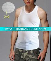 Wholesale men's tank tops men's white vest stock cheap underwear