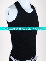 Wholesale men's black cotton tank top