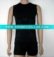 Wholesale black seamless tank top(vest)/seamless sport t shirt