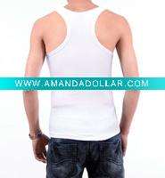 Wholesale cotton men singlet Threaded vest