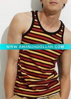 Wholesale men's cotton stripe vest/ men's waistcoat