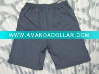 100% polyester peach skin fabric,men's shorts with elasticated waist,side pocket with logo.