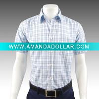 Wholesale Men's casual short sleeve shirt(CVC 45*45/133*72)