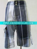 Wholesale cheap men's beach shorts TC 35% COTTON,with one packet at side