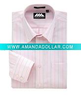 stripe men's shirt with a stiffened collar