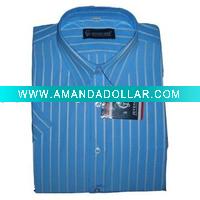 Wholesale men's stripe short sleeve dress shirt