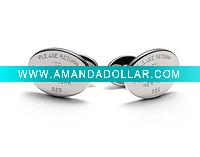 Wholesale Silver finished men's shirt cufflink craft