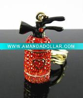 Wholesale Fashion Metal Swaroski Rhinstone Enamel Fire extinguisher Key Chain , Key Ring SY12782