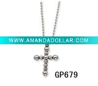 Wholesale Stainless Steel beads Cross Necklace pendant