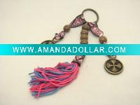 Wholesale woonder beads fabric keychain