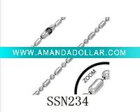 Wholesale 2mm Ball and Oval Bead Chain Stainless Steel necklace