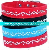 Wholesale VELVET DOG COLLAR With Wave Beads