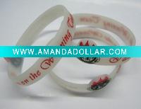 Wholesale Debossed Glow in the Dark Silicone Wristbands