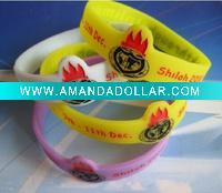 Wholesale Debossed Watch Face Glow in the Dark Silicone Bracelet