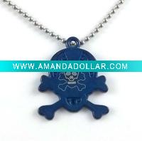 Wholesale 2012 hot sale blue skull necklace